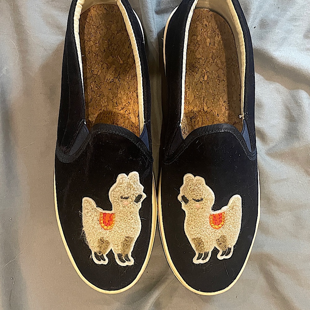 Soludos Black Llama Embroidered Sneakers